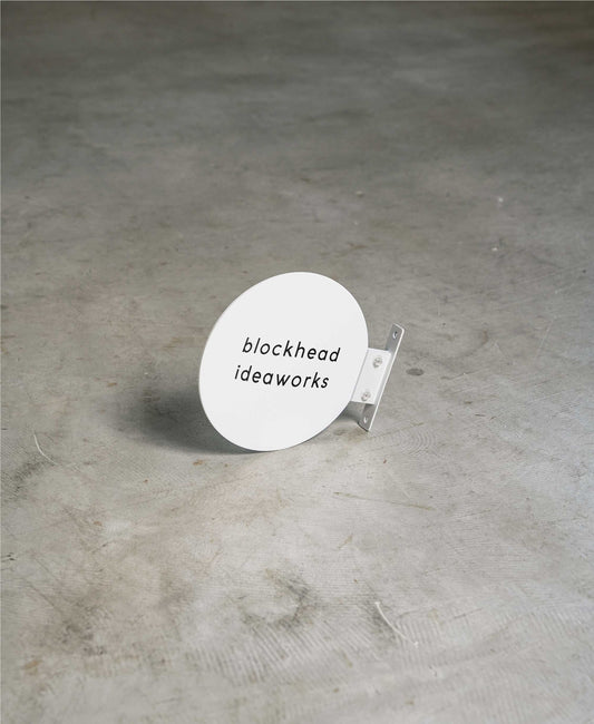 アクリル円形突き出しサイン - ホワイト