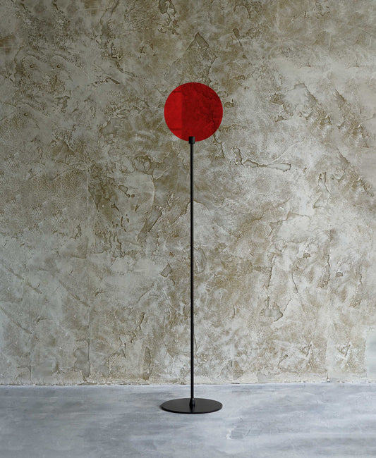 アクリル円形ポールサイン - ブラック