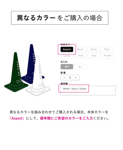 カラーコーン"パーキング"サイン　5個セット